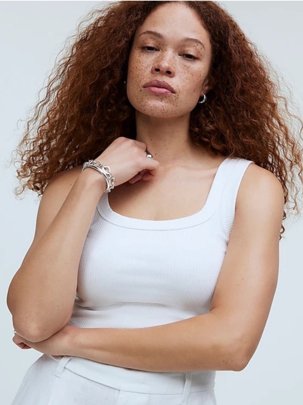 Madewell Tailored Crop Tank in Sleekhold
Lighthouse White - Picture 4 of 8